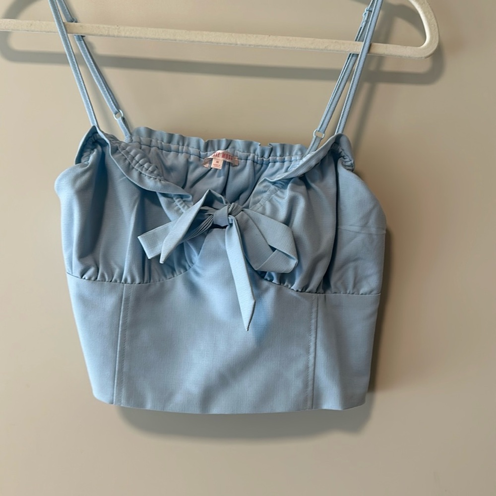 Lottie Moss baby blue bow top